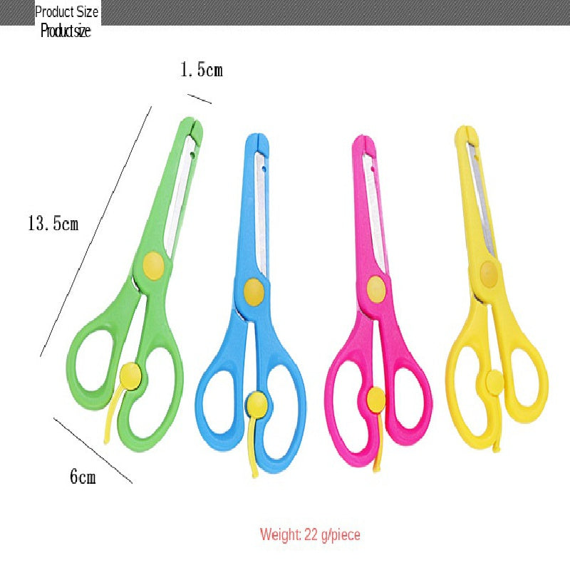 Diy Hand cut Students' Safety Scissors Plastic Bag Edge Paper Cutting Stationery