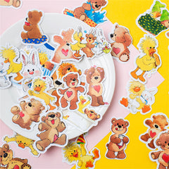 40pcs Pear Bear Stickers DIY Computer Washi Scrapbooking Stickers