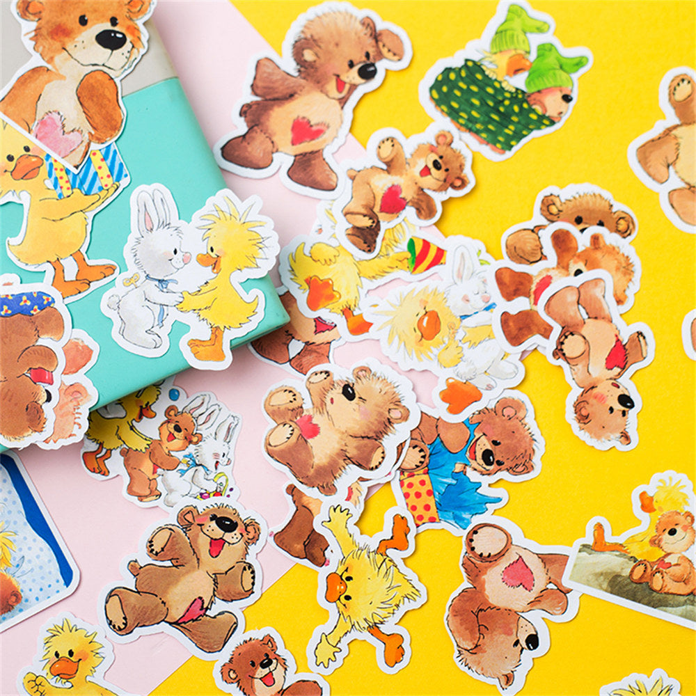 40pcs Pear Bear Stickers DIY Computer Washi Scrapbooking Stickers