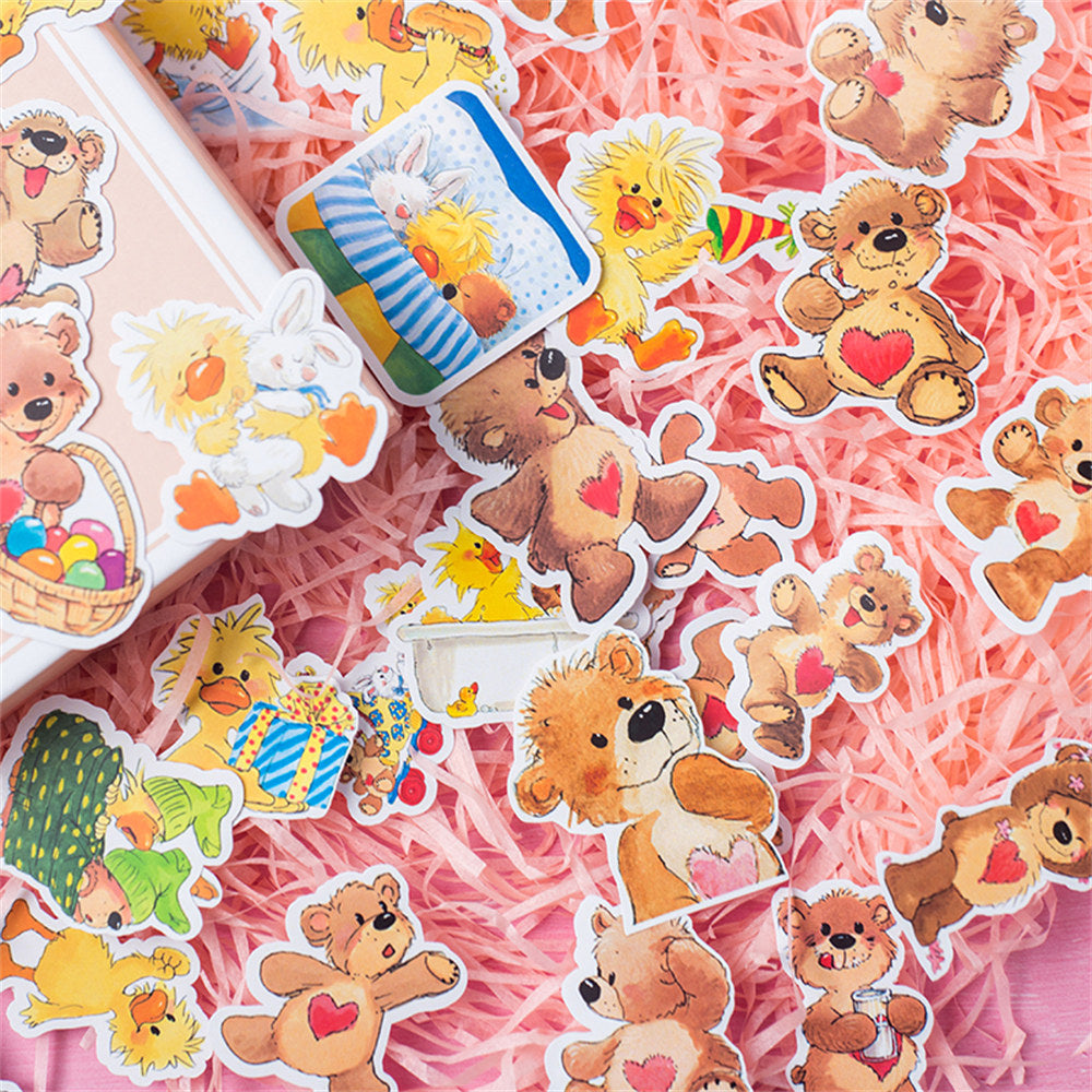 40pcs Pear Bear Stickers DIY Computer Washi Scrapbooking Stickers