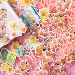 40pcs Pear Bear Stickers DIY Computer Washi Scrapbooking Stickers