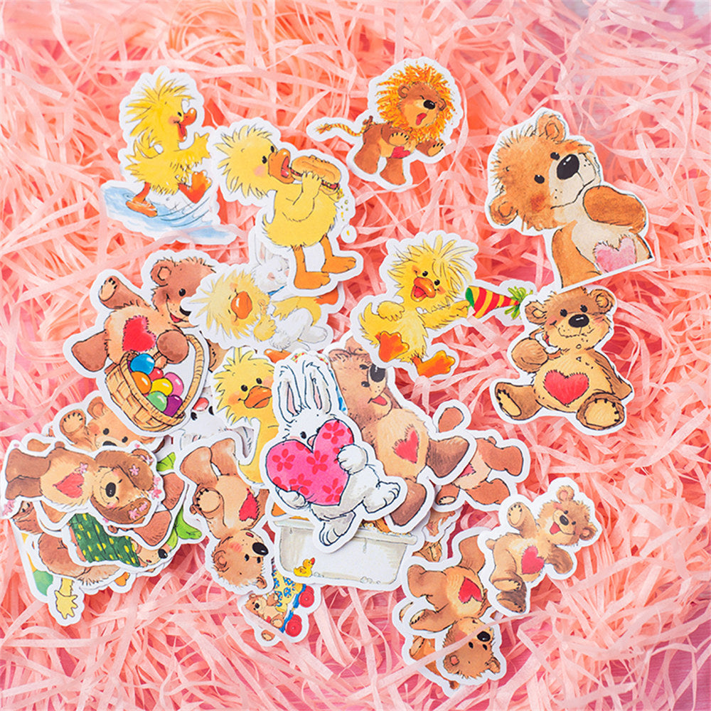 40pcs Pear Bear Stickers DIY Computer Washi Scrapbooking Stickers