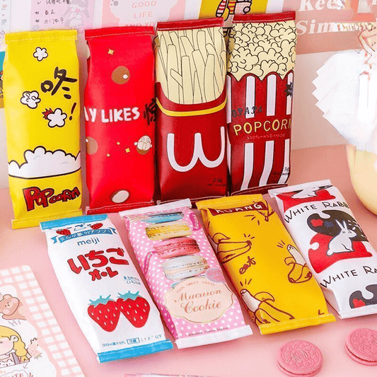 2pcs Cartoon Snack Pen Bag Student Stationery Gift