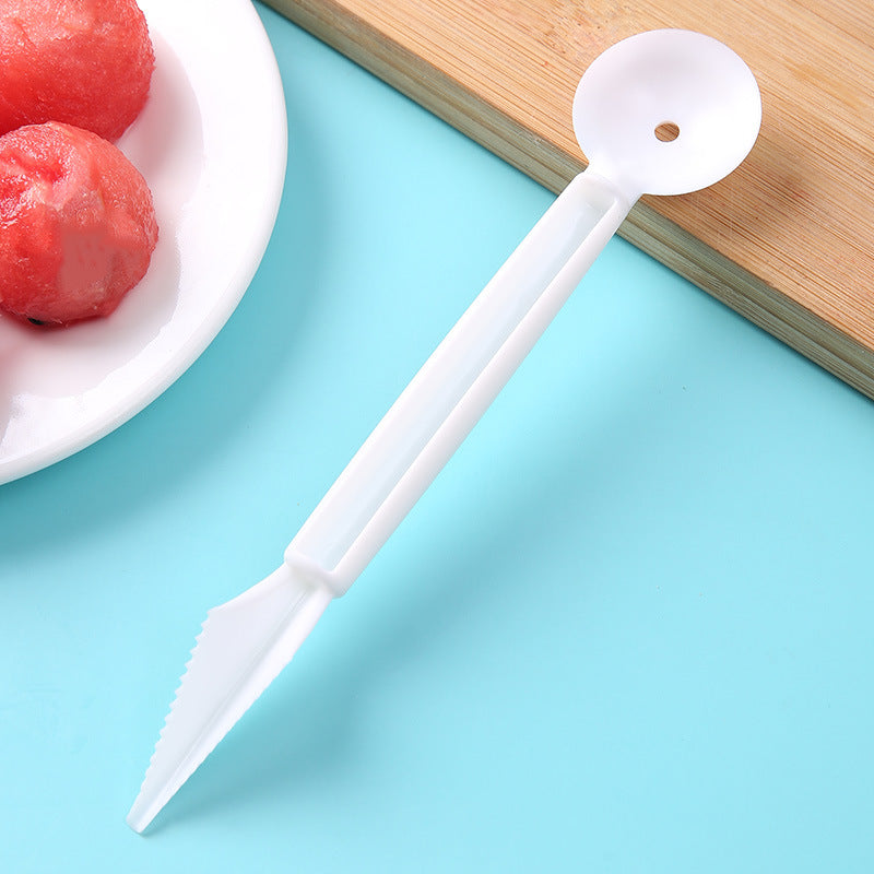 2in1 Fruit Scoop Plastic Watermelon Spoon Ice Cream Scoop Kitchen Stuff