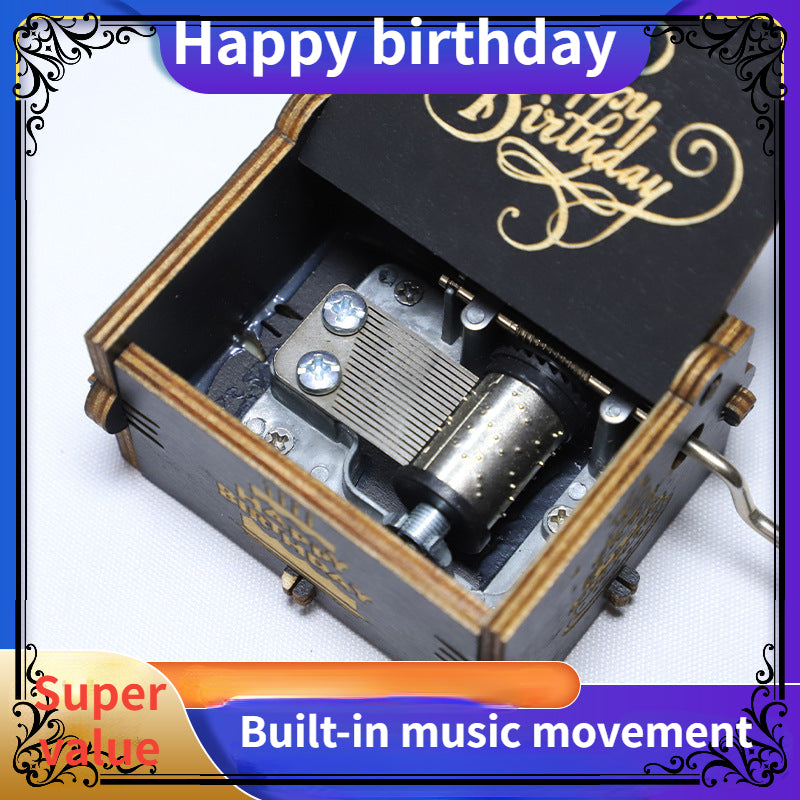 Hand Cranked Music Box Creative Gift Wooden Music Box
