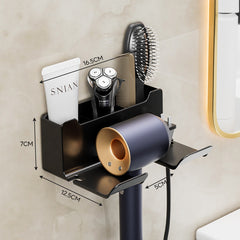 Wall Mounted Hair Dryer Organizer Punch Hair Dryer Storage Rack