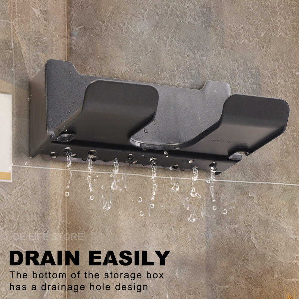 Wall Mounted Hair Dryer Organizer Punch Hair Dryer Storage Rack