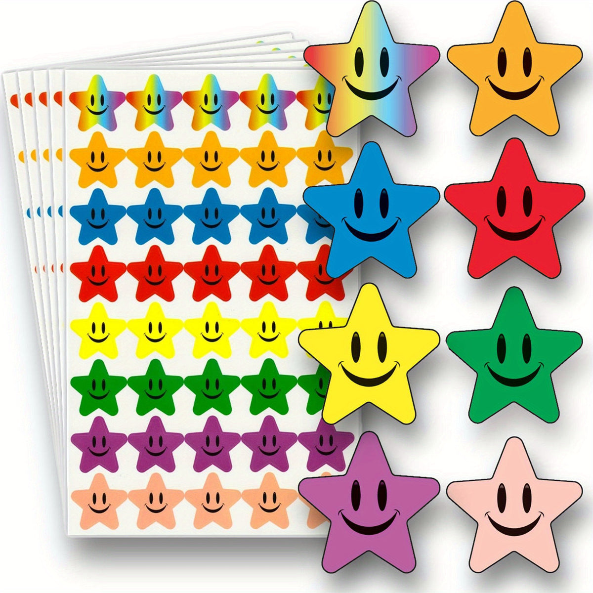 10sheets Happy Face Star Stickers Behavior Reward DIY Crafts Scrapbooking