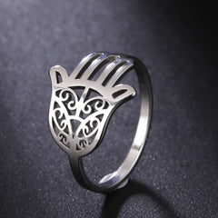Tree Of Life Hamza Evil Eye Stainless Steel Ring