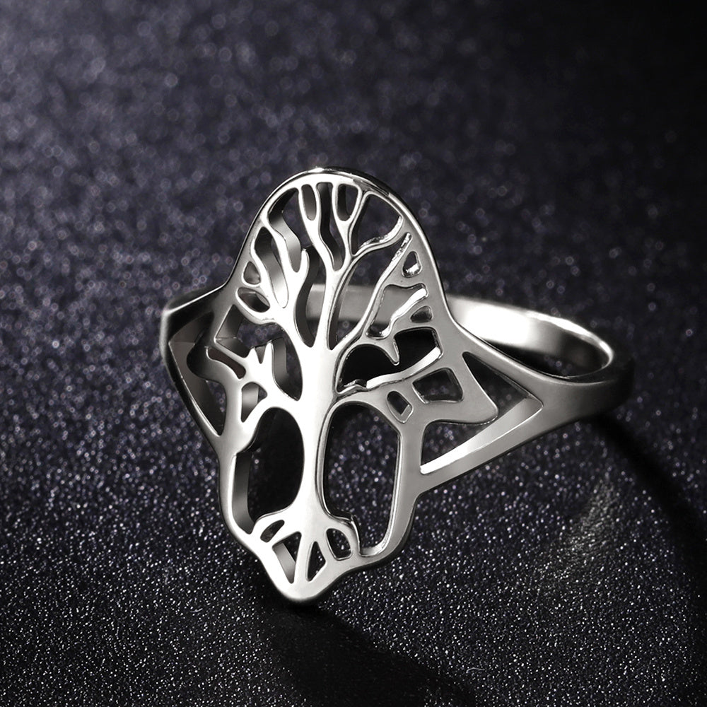 Tree Of Life Hamza Evil Eye Stainless Steel Ring