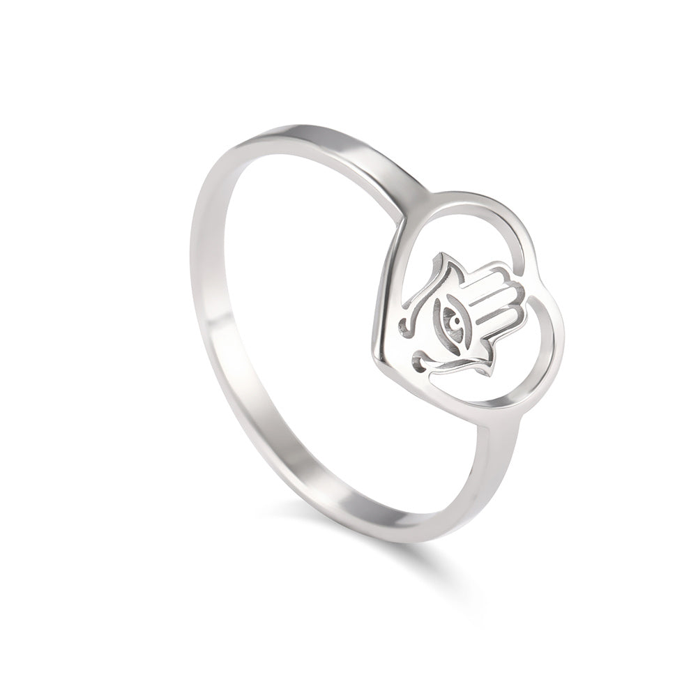 Tree Of Life Hamza Evil Eye Stainless Steel Ring
