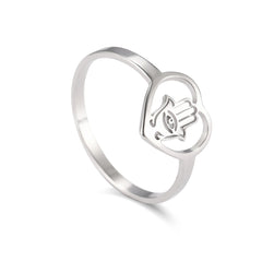 Tree Of Life Hamza Evil Eye Stainless Steel Ring