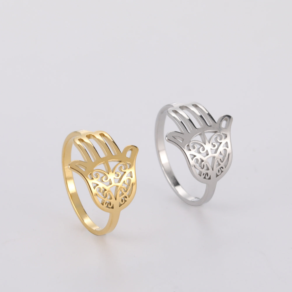 Tree Of Life Hamza Evil Eye Stainless Steel Ring