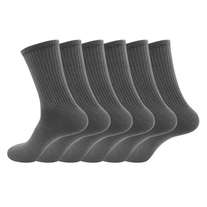 6 Pairs Cotton Mid-Calf Socks for Men and Women