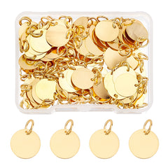 100Pcs 12mm Brass Stamping Blank Tag Charms Flat Round Metal Stamps Golden