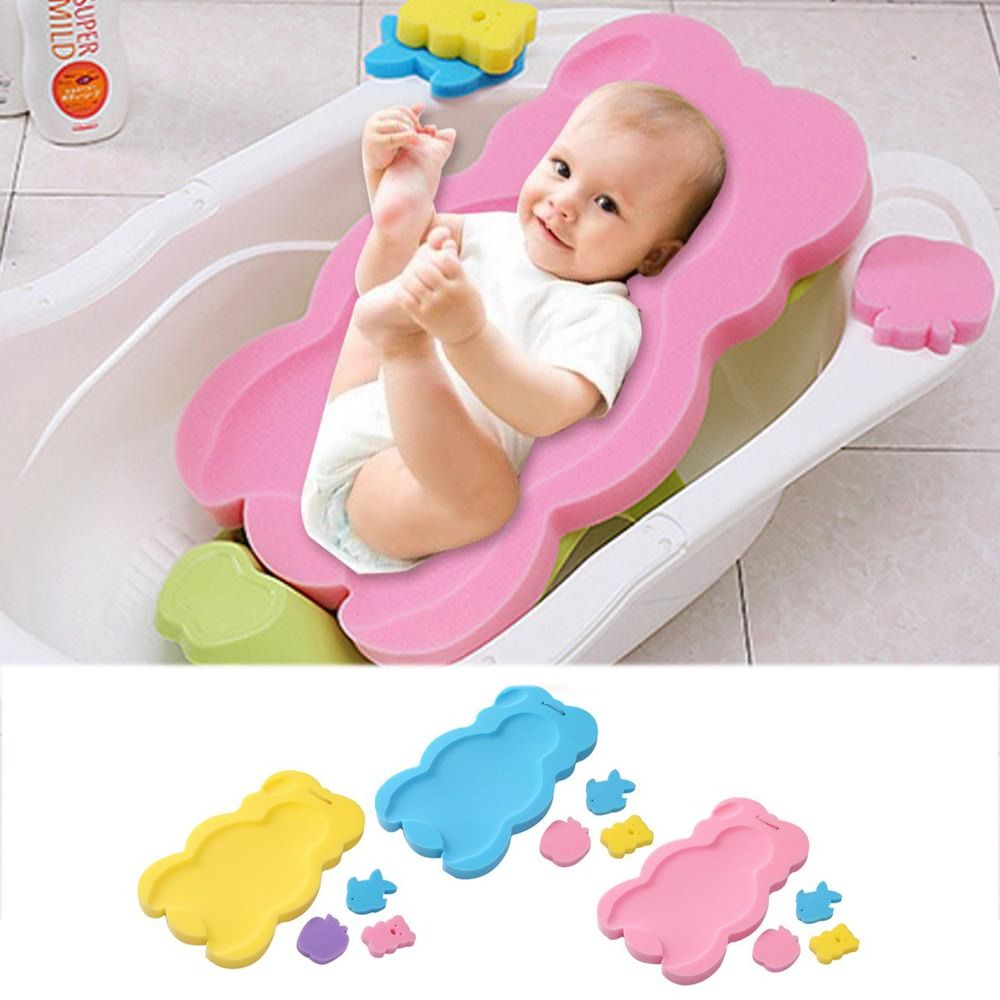 Baby Sponge Mat Baby Care Supplies Shower Cradle Baby Bath Mat Cushion