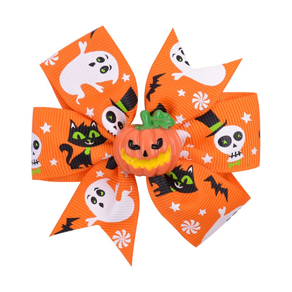 Pumpkin Ghost Bat Decor Hair Clips Halloween Decorative Hair Accessories