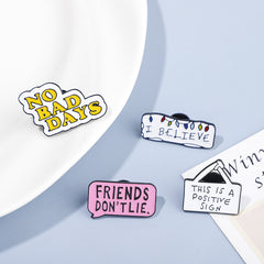 1pc Attitude English Letter Badge Clothes Bag Hat Accessories Couple Pin
