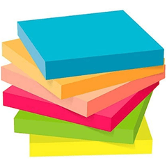 5 Pack Sticky Notes 500 Sheets Bright Colored 38mm Square Shape Office Study