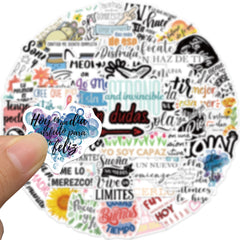 50pcs Spain Motivational Vinyl Stickers Waterproof for Adults