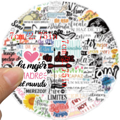 50pcs Spain Motivational Vinyl Stickers Waterproof for Adults