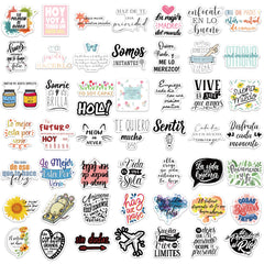 50pcs Spain Motivational Vinyl Stickers Waterproof for Adults