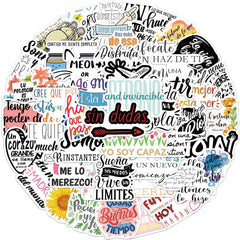 50pcs Spain Motivational Vinyl Stickers Waterproof for Adults