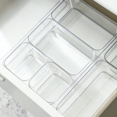 Clear Plastic Storage Box Drawer Organizer for Cosmetics and Stationery