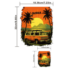 Vintage Van Traveling Decals for Men Heat Transfer Stickers