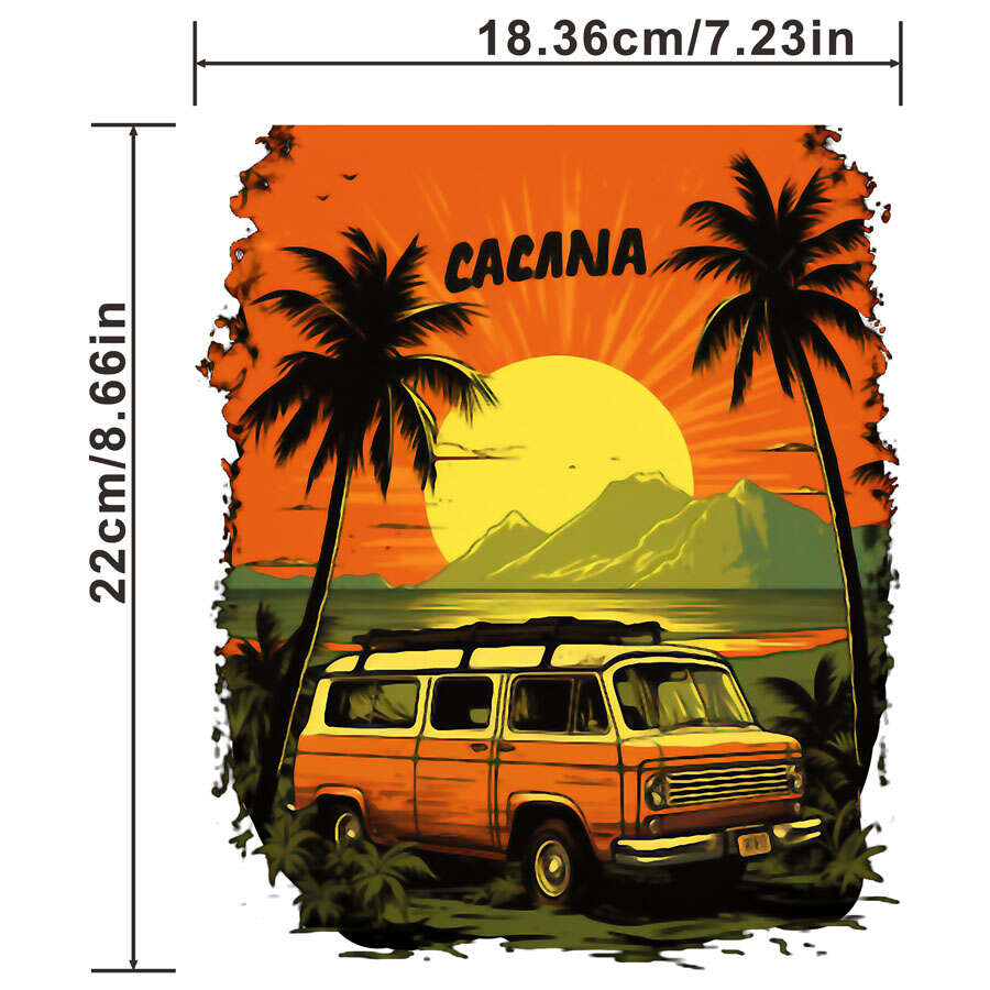 Vintage Van Traveling Decals for Men Heat Transfer Stickers