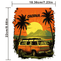 Vintage Van Traveling Decals for Men Heat Transfer Stickers