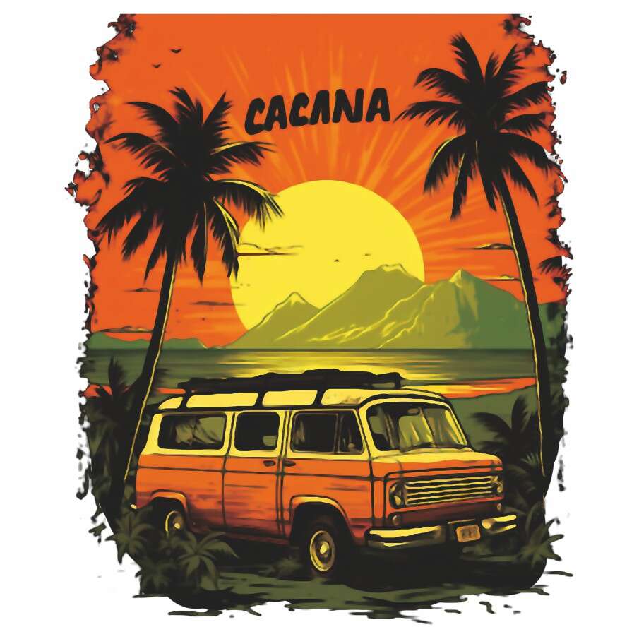 Vintage Van Traveling Decals for Men Heat Transfer Stickers
