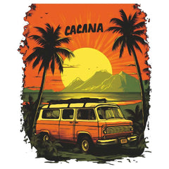 Vintage Van Traveling Decals for Men Heat Transfer Stickers