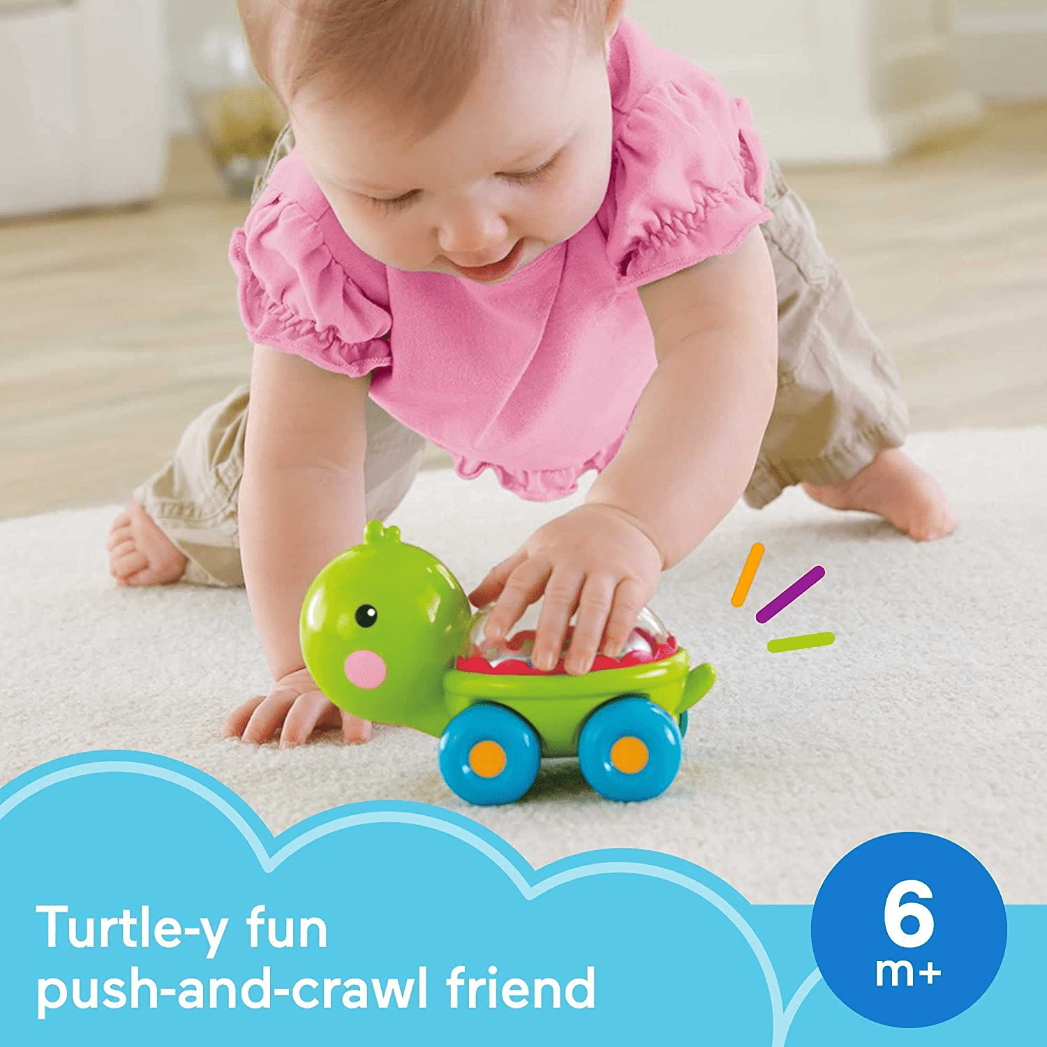 Pop Turtle Crawling Toy with Ball Popping Sounds