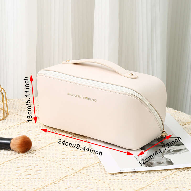 Women's Portable Cosmetic Bag PU Leather Travel Toiletry Wash Bag