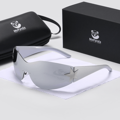 Men's Polarized Rimless Sunglasses for Outdoor Sports Running Cycling