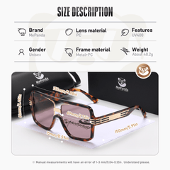 Large Frame Punk Sunglasses Unisex Street Photography Holiday Party