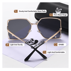 MePanda Unisex Large Metal Frame Sunglasses