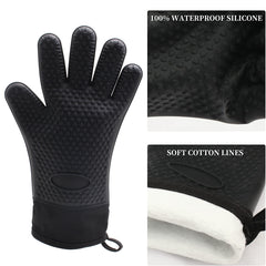 Silicone BBQ Gloves Heat Resistant Waterproof Kitchen Mitts