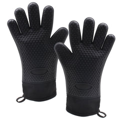 Silicone BBQ Gloves Heat Resistant Waterproof Kitchen Mitts