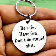 Father To Kids Don't Do Stupid Keychain For Teenage Son