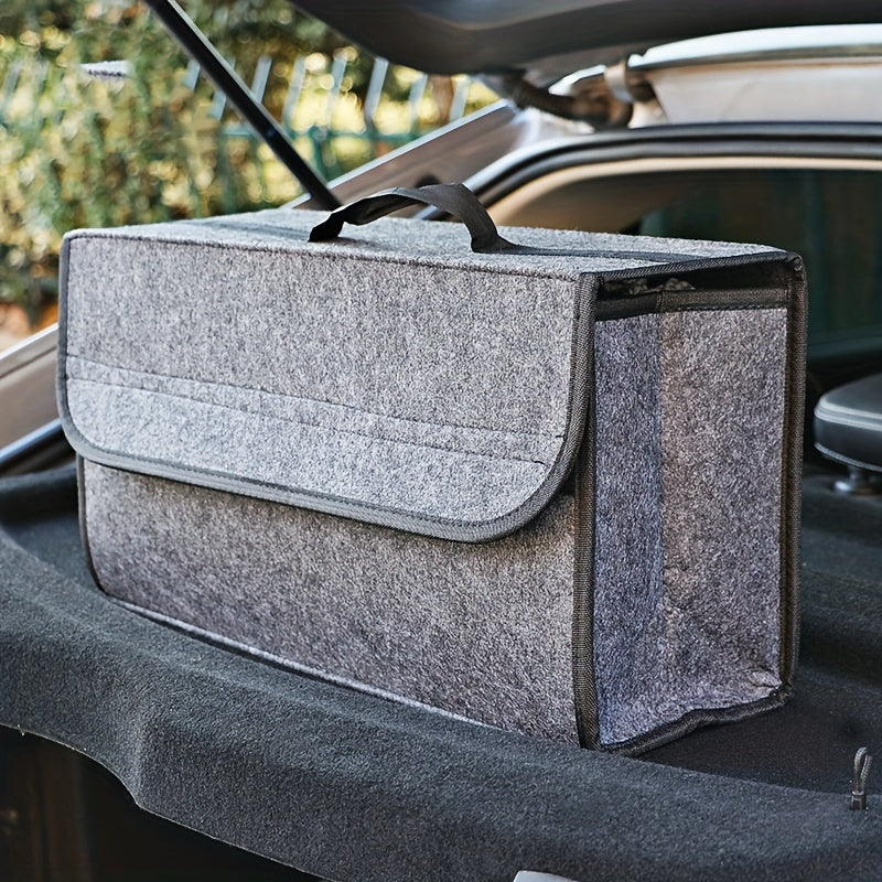 1pc Car Storage Box Felt Trunk Bag Foldable Car Storage Bag
