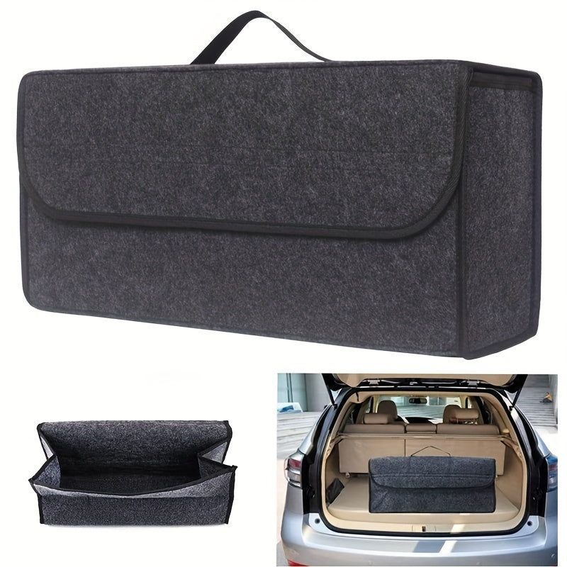 1pc Car Storage Box Felt Trunk Bag Foldable Car Storage Bag