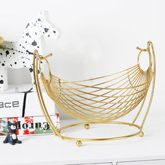 Hammock Shaped Woven Iron Wire Fruit Basket
