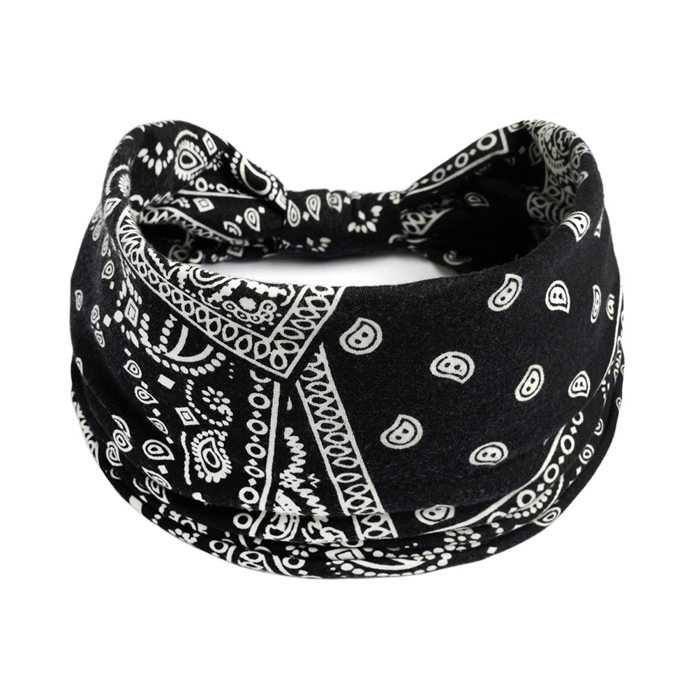 Paisley Boho Headbands For Women Girls Stretch Wide Hair Band