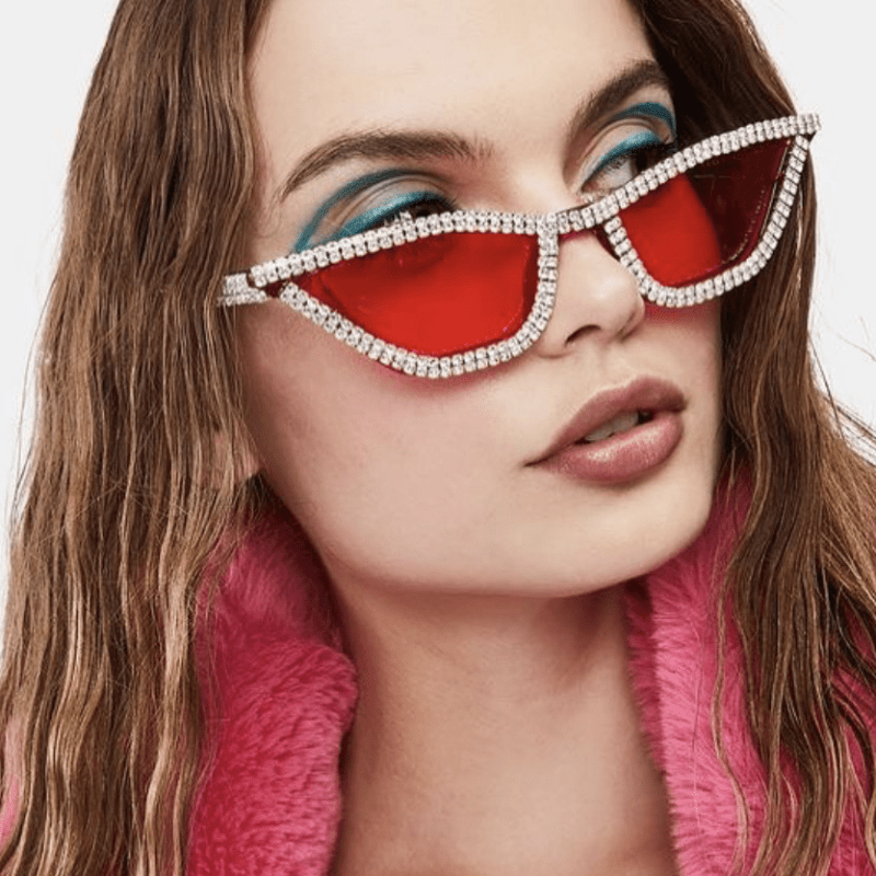 Cat Eye Sunglasses Vintage Style Rhinestone Summer Shades UV400