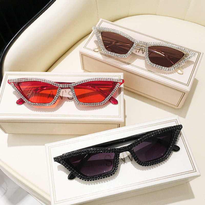 Cat Eye Sunglasses Vintage Style Rhinestone Summer Shades UV400