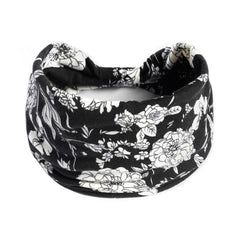 Flower Print Wide Headband Elastic Hairband For Yoga Fitness