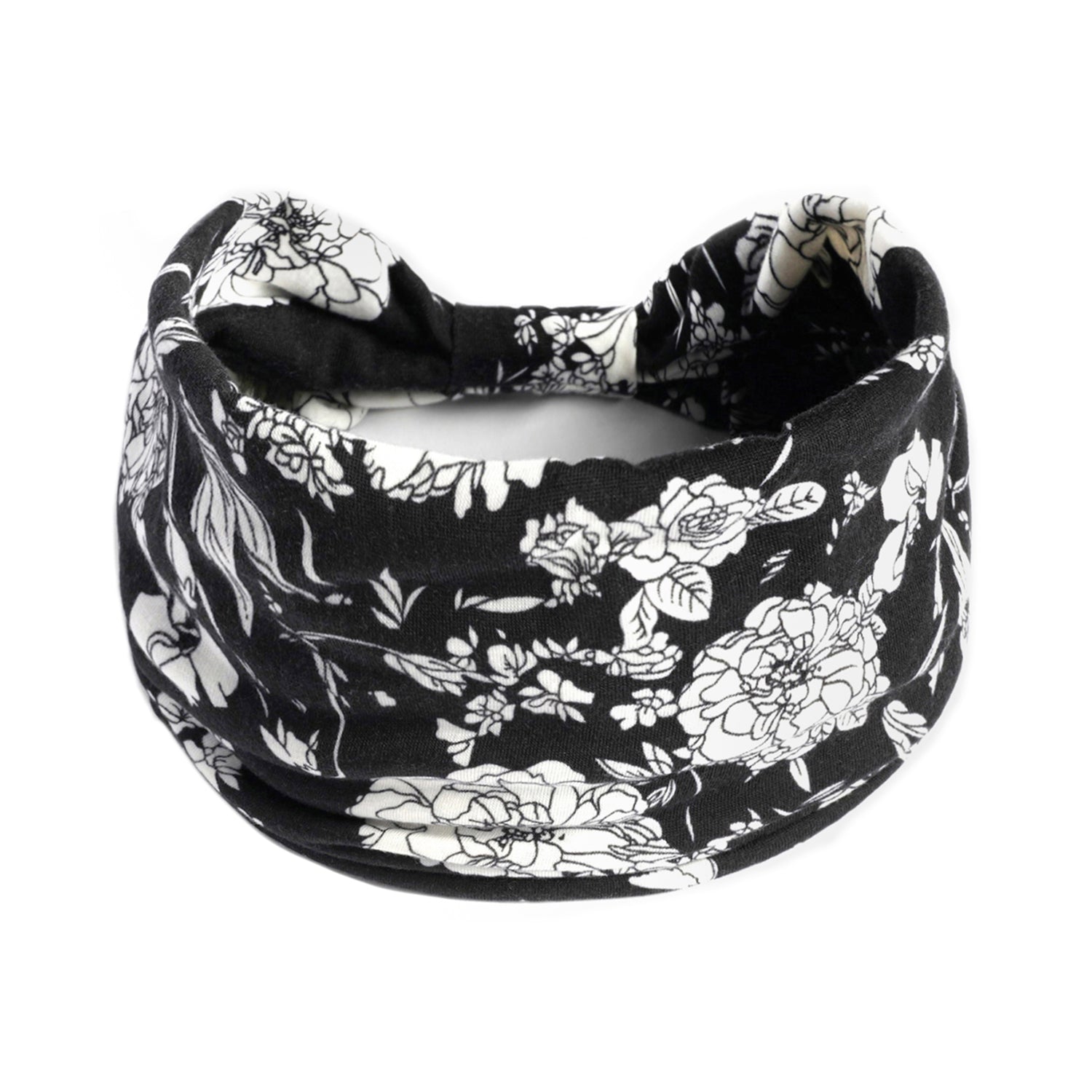 Flower Print Wide Headband Elastic Hairband For Yoga Fitness