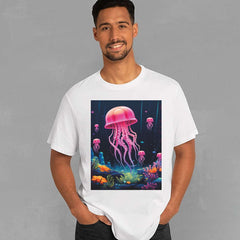 Swimming Jellyfish Heat Transfer Stickers for Men